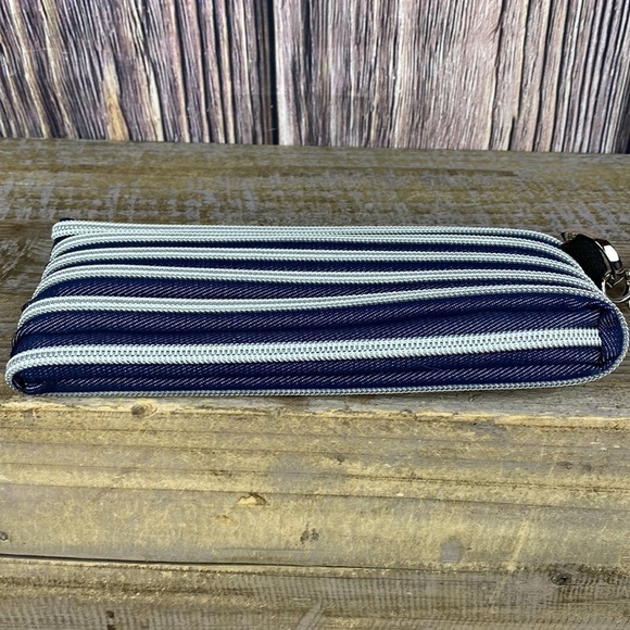 Bam Bags ‘Silver Jean MB1030’ Blue Denim & Zipper Wristlet- NWT 8” X 4” - Picture 5 of 6